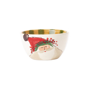 Vietri Old St. Nick Cereal Bowl - Green Hat