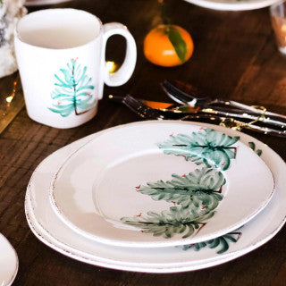 Vietri Lastra Holiday European Dinner Plate